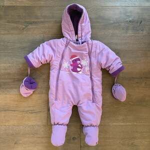 Okie Dokie Purple 1-Pc Snowsuit w Mittens Infant  ~ Size 6-9 months